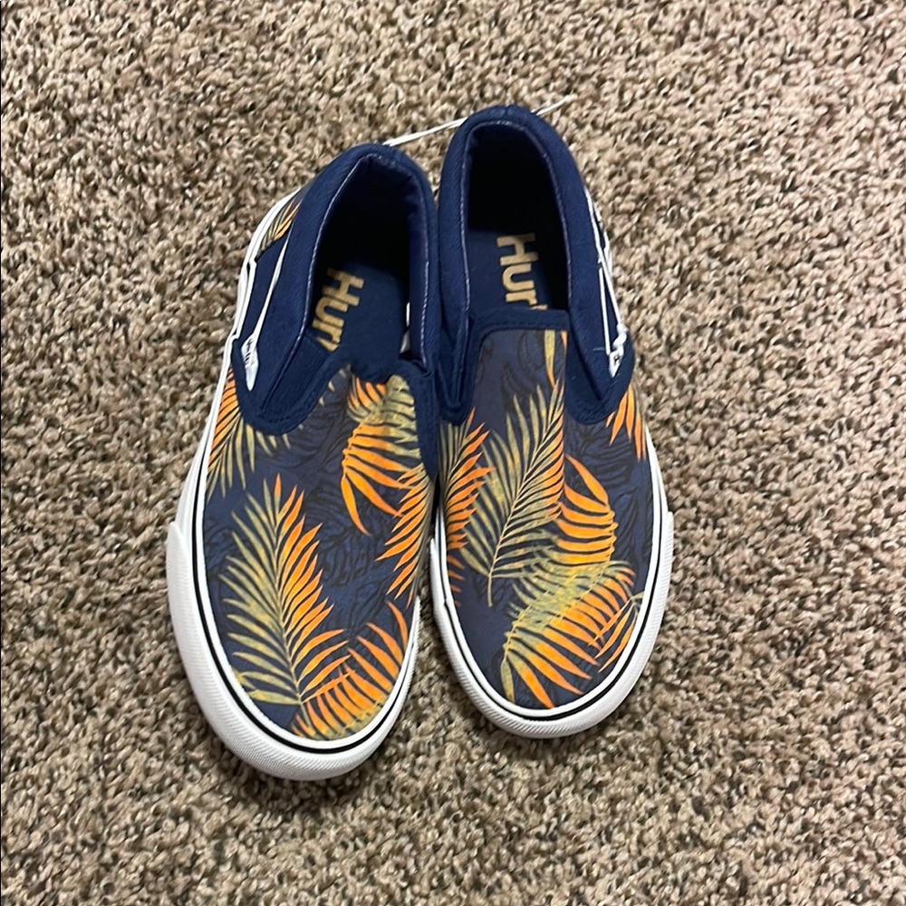 Hurley Kids' Leafy Slip-On Sneakers - Navy and Orange